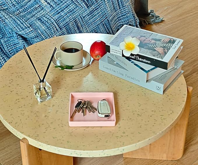 Small Square Tray (5.9 inch) 3 Pack, Durable Pink Tray for Desserts & Organization, Lightweight for Coffee, Drinks, Party, Seasoning, Perfume and Display.