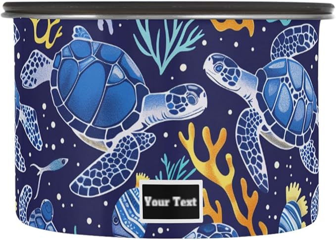 ALAZA Sea Turtle Coral Fish Airtight Coffee Bean Canister Customed 500ml Food Storage Containers with Lids For Gournd, Tea, Sugar, Flour, Rice, Cereal, Candy Cookie Jar