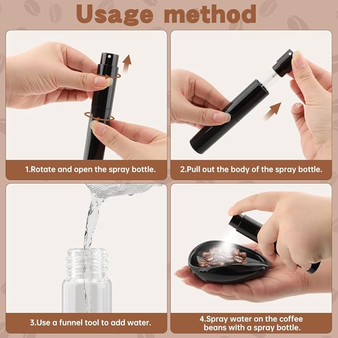 Coffee Bean Dosing Cup and Spray Bottle Set - Ceramic Single Dosing Tray, Static Reducing Spray, Espresso Accessories Kit Measuring Tray for Coffee Lovers