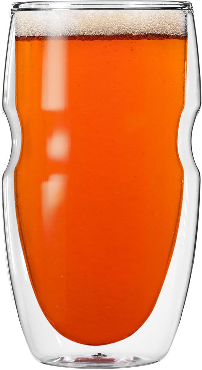 Ozeri Serafino Double Wall Insulated Iced Tea and Coffee Glasses, 16-Ounce, Set of 2