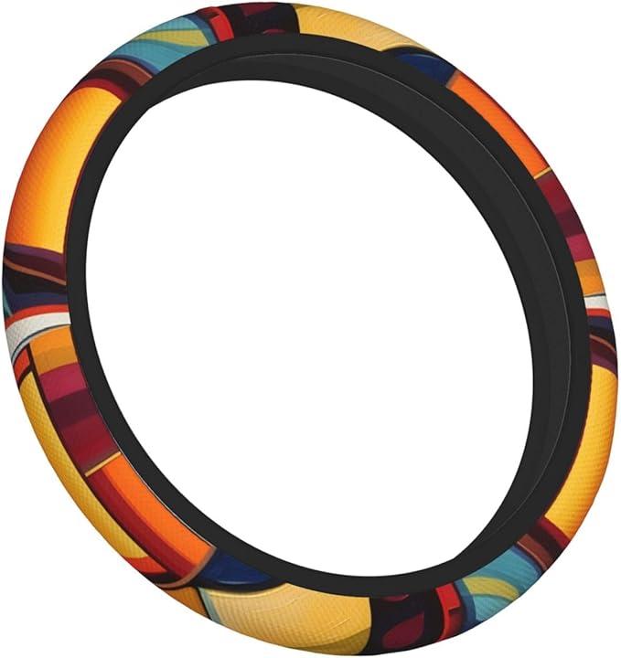 Steering Wheel Cover Polyester Thick Non-Slip Car Steering Wheel Cover Protector Universal 15 Inch, Abstract Wine Glass