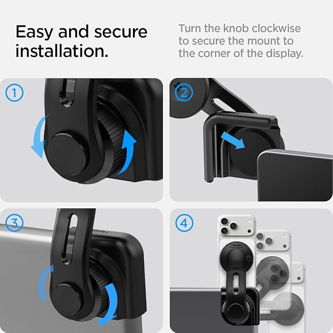 Spigen TapLock Adhesive-Free MagSafe Tesla Phone Mount for Model Y Juniper 2025/26 & Model 3/Y/S/X - for iPhones with MagSafe & Pixelsnap [Not Compatible with Updated 16in QHD Screen]