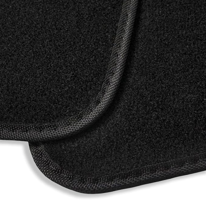 CarsCover Premium Vehicle Mats 4-Piece with Vinyl Heel Pad, Black Carpet Driver Passenger and Rear Floor Mats