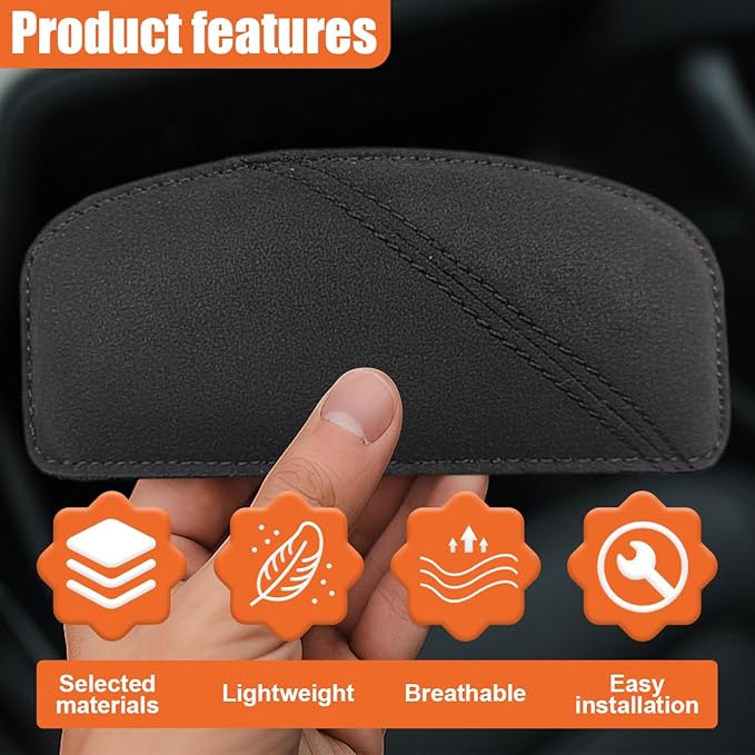 Car Knee Cushion Pad, Comfort Suede & Memory Foam Auto Door Armrest Elbow Protective Pillow, Soft Vehicle Interior Center Console Leg Support Accessories for Most Cars Trucks SUVs(Black)