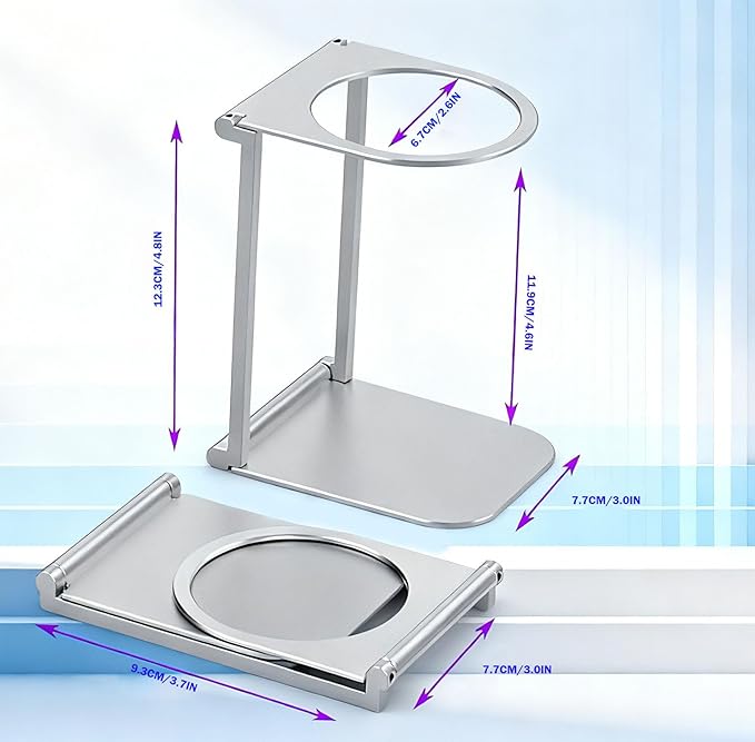 Foldable Aluminum Pour Over Coffee Stand ，Espresso Machine Holder, Portable Dripper Stand with Base for Home, Office, Camping Travel