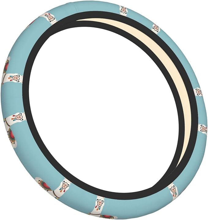Neoprene Steering Wheel Cover Llama Pattern Car Steering Wheel Cover Universal Fit for Most Cars