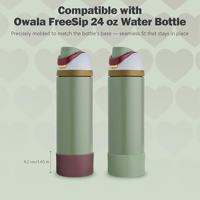2PCS Silicone Boot for Owala 24oz FreeSip Water Bottle, Anti-Slip Scratch-Resistant Bottom Sleeve, Protective Sports Bottles Accessories, BPA-Free