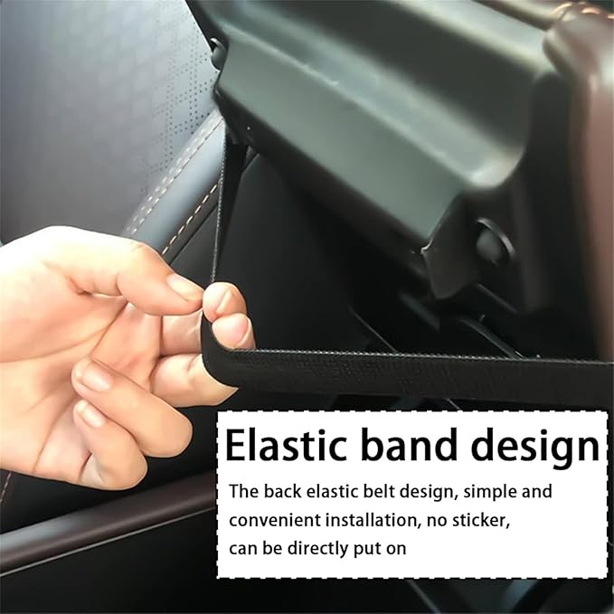 Car Center Console Cushion Pad for Hyundai Elantra 2017-2020, Leather Armrest Box Pad Armrest Cover Arm Rest Cover Pad with 2 Storage Bags Waterproof for Most Vehicles Vehicles SUVs,A/Black