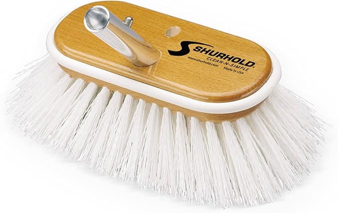 Shurhold 950 6" Deck Brush with Extra Stiff White Polypropylene Bristles