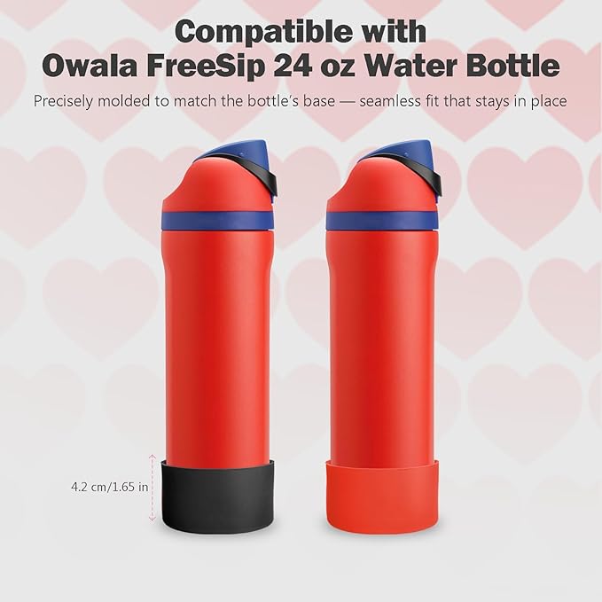 2PCS Silicone Boot for Owala 24oz FreeSip Water Bottle, Anti-Slip Scratch-Resistant Bottom Sleeve, Protective Sports Bottles Accessories, BPA-Free