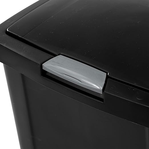 Sterilite 4 Pack Kitchen Trash Can - 13 Gallon TouchTop Wastebasket with Titanium Latch, Black