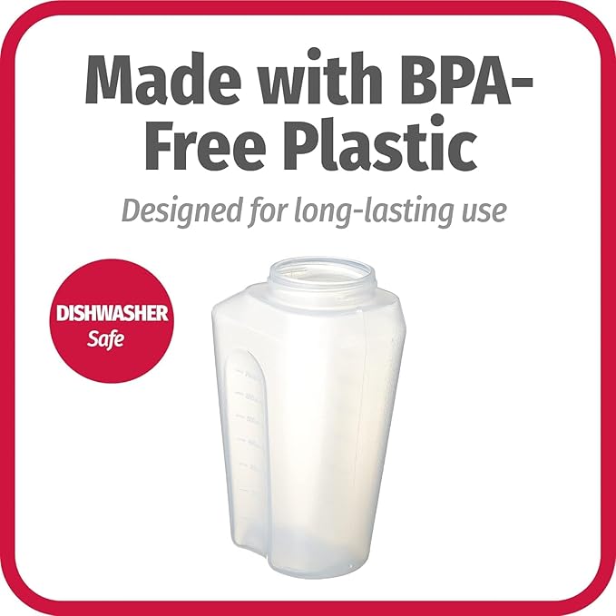 GoodCook 1 Quart Bottle – BPA Free Mixing Pitcher with Lid, Snap Lock Easy Pour Lid, Drink Containers for Fridge, Liquid Storage Container, Jugs for Drinks, Plastic Bottles with Lids