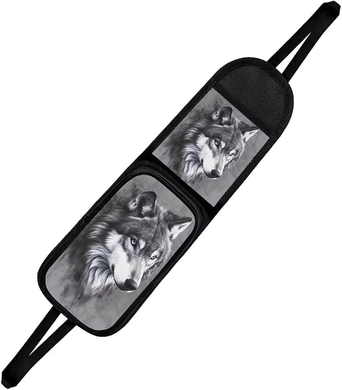Grey Wolf Car Seat Storage Bag Universal Car Seat Back Side Hanging Bag, Car Multi-Pocket Seat Side Organizer, Can Hold Mobile Phone, Wallet, Glasses