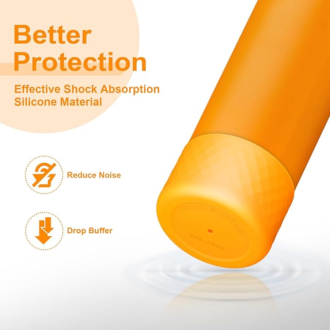 2PCS Silicone Water Bottle Boot for Owala 24oz 32oz 40oz, Anti-Slip Protective Sleeve Bottom Bumper Protector for FreeSip, Twist, and Flip Stainless Steel Water Bottles