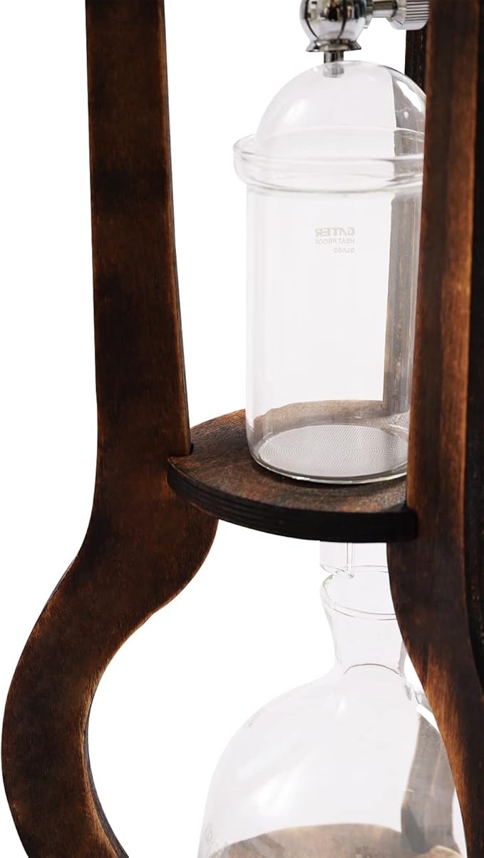 Iced Coffee Cold Brew Drip Tower 600ML/20.29OZ Capacity Sharing Pot Cold Brew Coffee Maker 6 to 8 Cups, Ice Coffees Machine for Home Coffees Shops Offices(Brown)