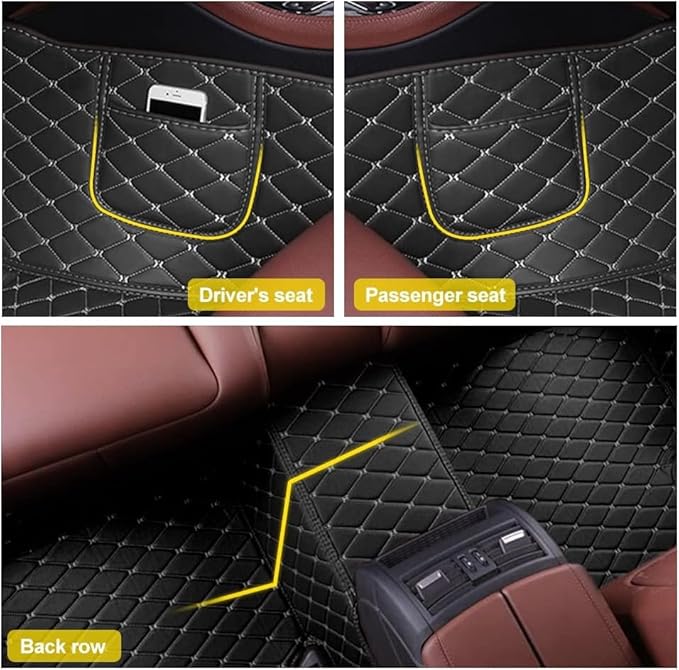 Custom Car Floor Mats Custom Logo/Pattern for SUV Van Truck Sedan Coupe Car Mats Full Surrouded Floor Mat All Weather Waterproof and Anti-Slip Protection Car Floor Liners(Coffee)