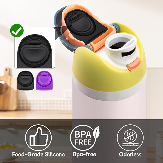 2pcs Replacement Rubber Stopper Seal Compatible with Owala FreeSip 24oz 32oz,Water Bottle Lid Insert Cap Silicone Seal Parts for Owala 16/19/24/32/40oz Spout Gasket Mouthpiece Accessories ZS13