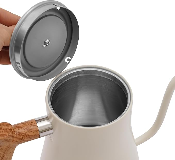 Electric Gooseneck Kettle,1200W Electric Tea Kettle With Stainless Steel Inner Lcd Screen Timing Constant Temperature Control Quick Heating Water Boiler For Coffee Tea Brewing (white)