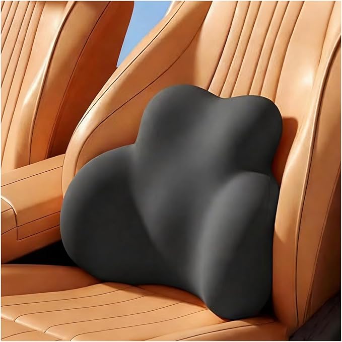 Car Lumbar Support Pillow for Chevrolet Onix Turbo 2025 Memory Foam Back Support Cushion Breathable Car Seat Lumbar Pad Accessories,Dark Gray