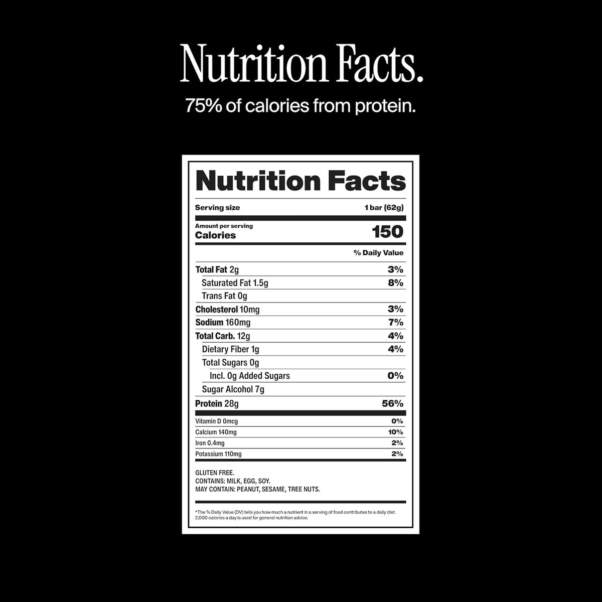 David High Protein Bars No Sugar - 28g Protein, 150 Calories, Gluten Free, Low Carb, Sugar Free, Chocolate Chip Cookie Dough