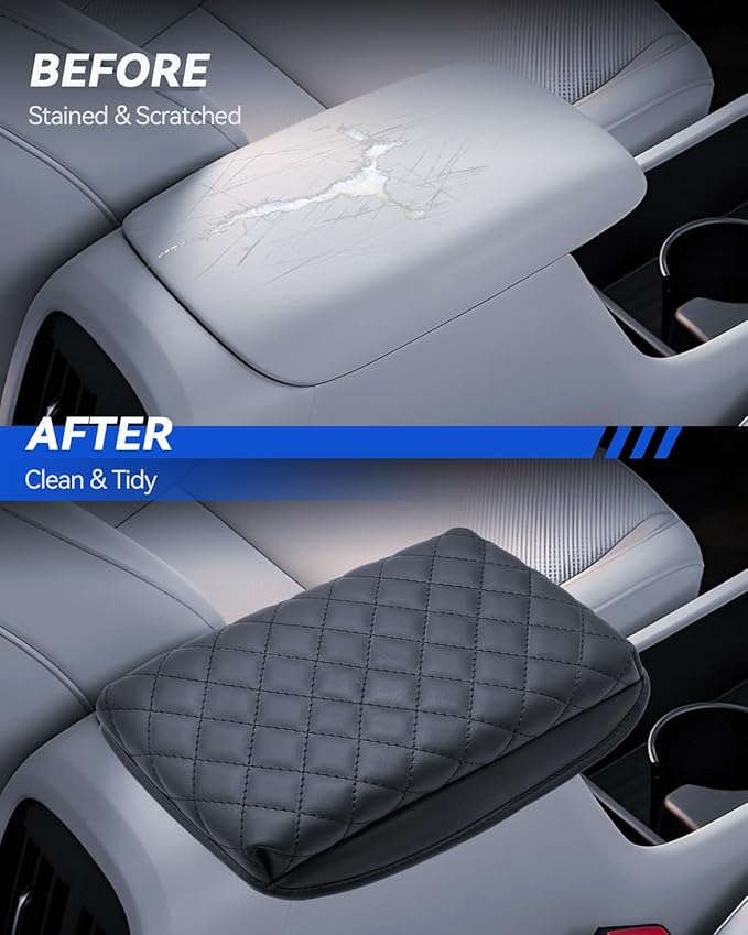 Armrest Cover for 2024 2025 2026 Kona SE/SEL/N Line/Limited Accessories Center Console Middle Lid Pad Protector for Car Elbow Rest