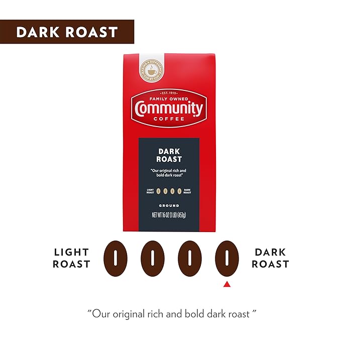 Community Coffee Dark Roast Ground Coffee, Vacuum Packed 16 Ounce Bag (Pack of 1)