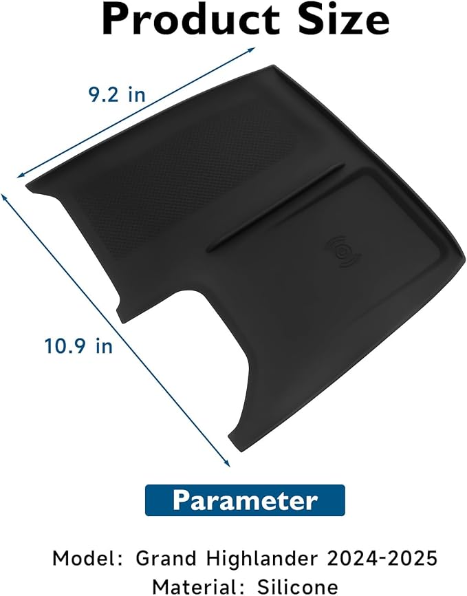 BlBLOZ Wireless Charging Anti-Slip Mat for Toyota Grand Highlander 2024 2025 2026 Accessories Silicone Anti-Slip Wireless Charger Cover Pad for Charger Protective Pad Liner