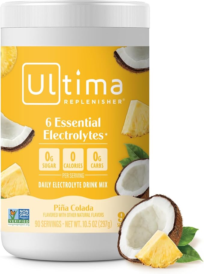 Ultima Replenisher Mocktini Electrolyte Powder Drink Mix – Sugar Free – Piña Colada, 90 Servings – Hydration Powder with 6 Electrolytes and Trace Minerals – Keto Friendly, Non-GMO