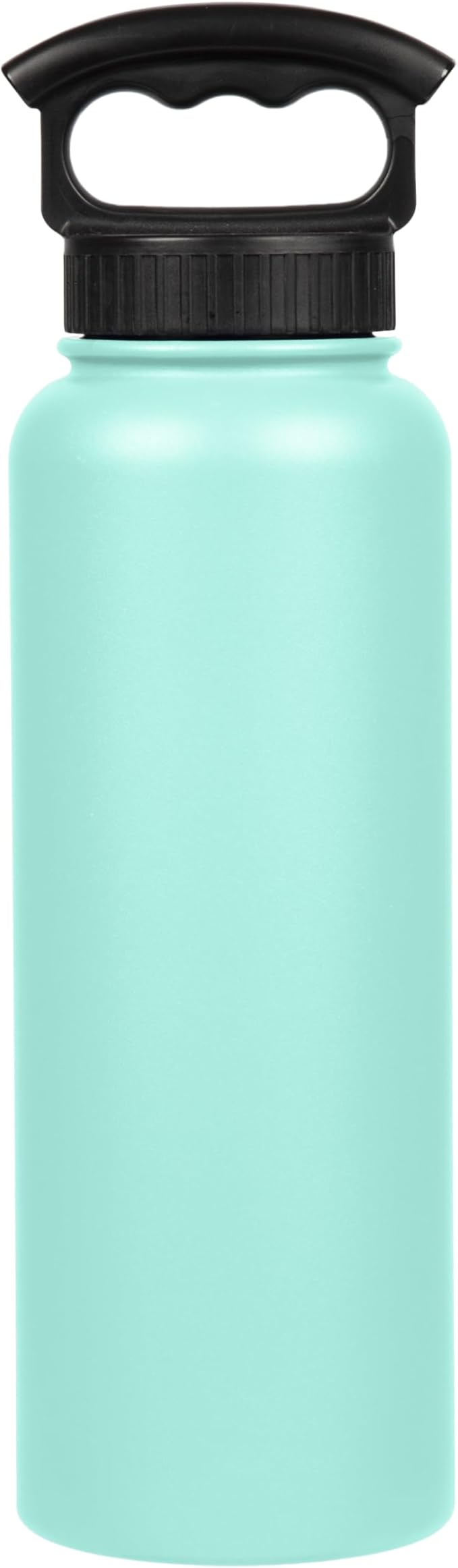 FIFTY/FIFTY Double Wall Vacuum Insulated Water Bottle, Stainless Steel, Wide Mouth with Three Finger Cap