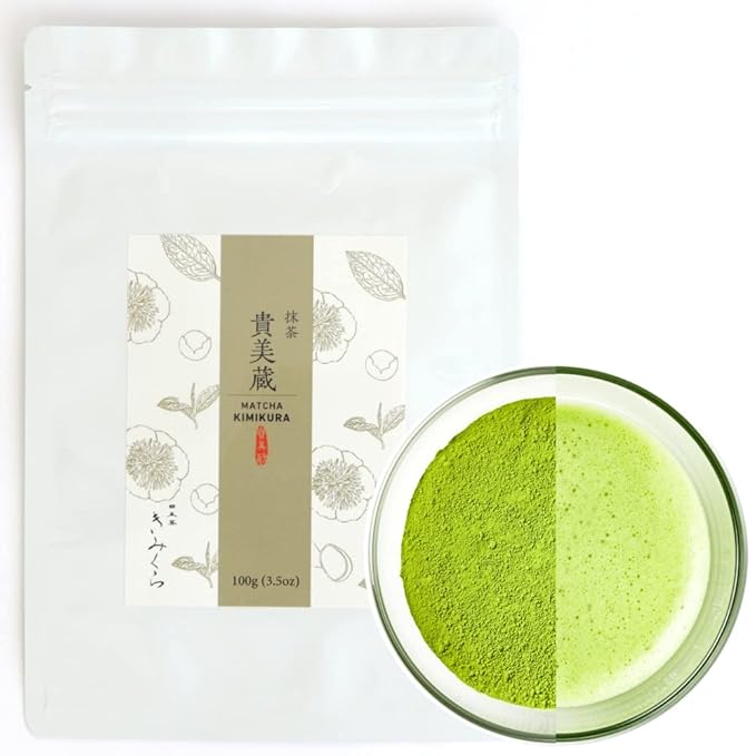 Premium Ceremonial Matcha Green Tea Powder from Japan | Matcha KIMIKURA | Japanese Tea KIMIKURA (100g pack)