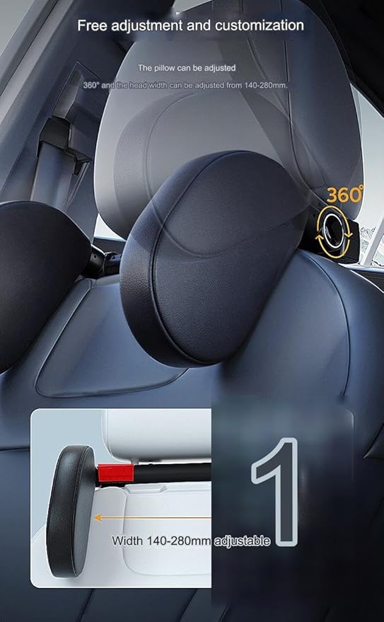 Adjustable Kids Travel Car Seat Headrest Pillow with Lean Support Cushion Sleeping Travel Neck Safeguard Cushion Suitable for Kids Children Teenagers and Adults