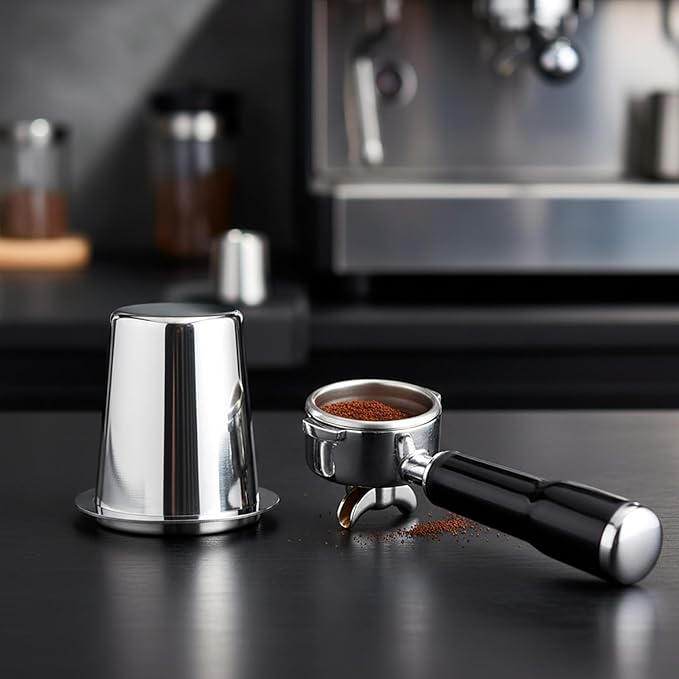 Coffee Dosing Cup 51mm Stainless Steel Coffee Bean Dosing Cup Coffees Grinder Powder Cups Feeder Part Coffees Machine Accessories