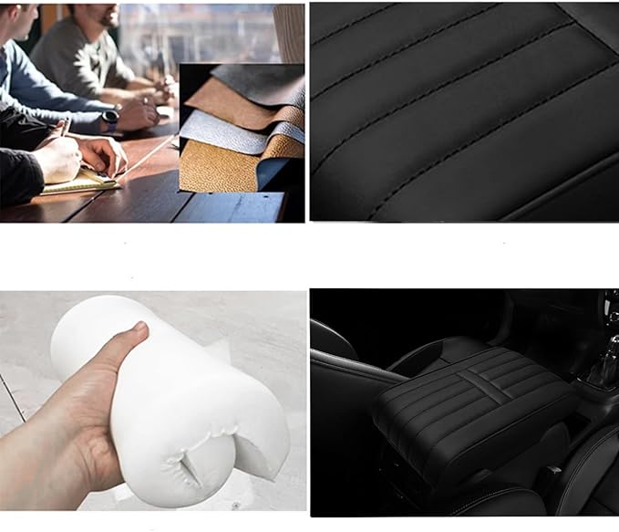 Car Armrest Pad for Volkswagen VW Atlas (7-Seater) 2018 2019 2020 2021 2022 2023 2024 2025 Memory Cotton Armrest Box Pad Center Console Scratch Pad Cushion Protector,Black