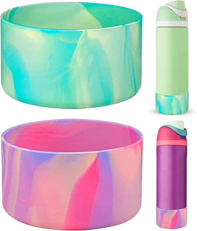 HEYSKAY 2PCS Silicone Boot for Owala Flask Water Bottle Anti-Slip Protective Sleeve for Owala Twist,FreeSip and Flip Stainless Steel Water Bottle BPA-Free Boot Bottom Base