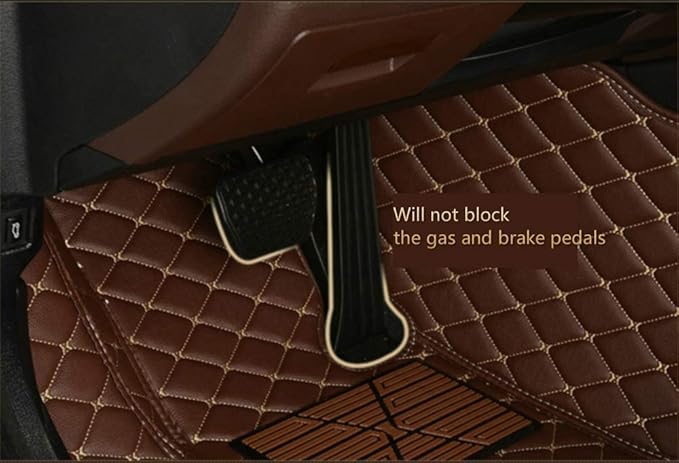 Custom Car Floor Mats for 96% Sedan SUV Sports Car Protection Full Coverage Pads Anti-Slip Leather Floor Lining All Weather Car Floor Mats (red Beige)
