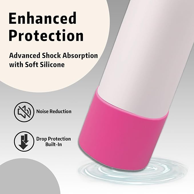 Silicone Boot for Owala 32oz Water Bottle – Anti-Slip Protective Cover, Bottle Boot, Base Cover Compatible with FreeSip, Sleeve for Stainless Steel Tumblers (Rose Red, 32OZ)