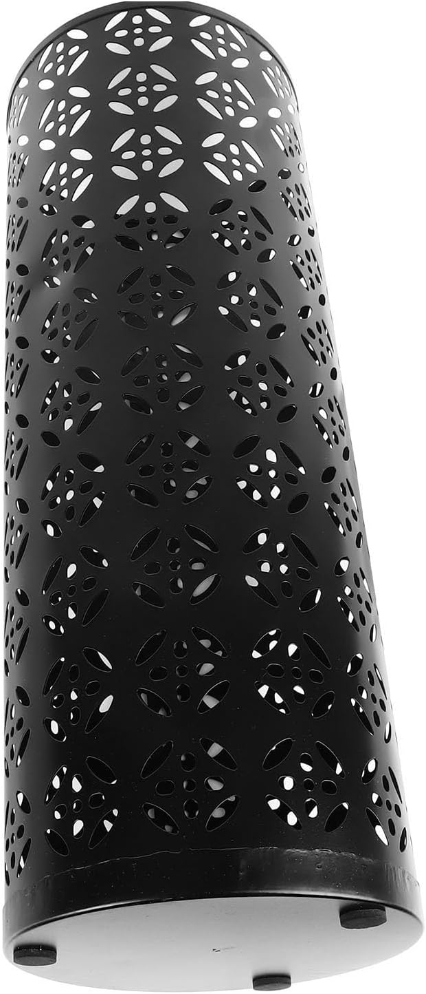 Zerodis Large Round Hollow Design Metal Umbrella Holder, Stylish Gold Finish Steel Umbrella Stand for Entryway, Home Office, and Outdoor Use (S)