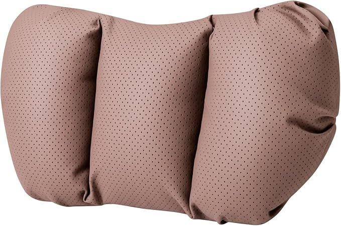 Car Neck Pillow & Lumbar Support for MINI F55 2025-2026 Ergonomic Breathable Mesh Auto Seat Back Cushion Headrest,Brown-Neck Pillow