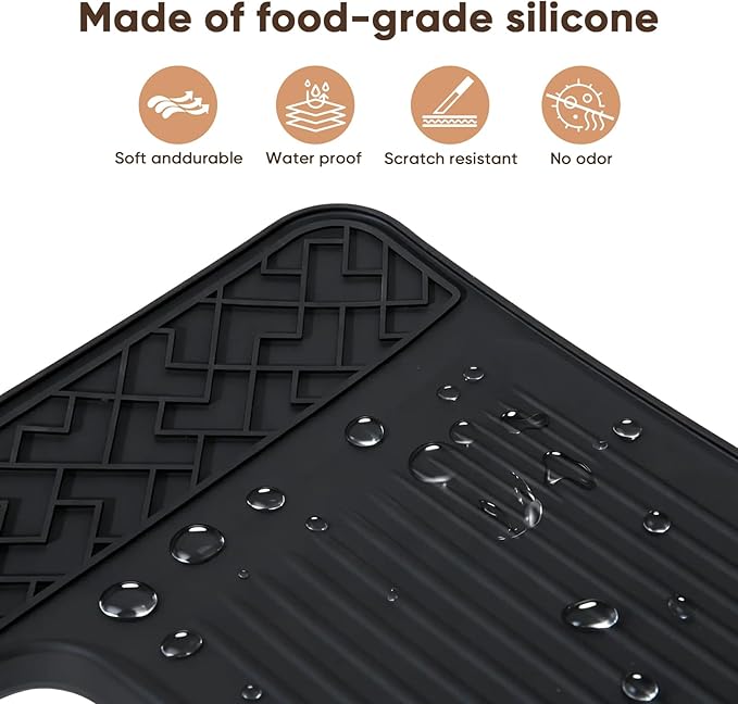 4 in 1 Silicone Coffee Maker Mat for Ninja Luxe ES601 & ES701: Top/Coffee Bar Mats + Espresso Tamper Base + Burr Anti-Jam Ring – Food-Grade Silicone, Water-, Slip-& Heat-Resistant Coffee Accessories