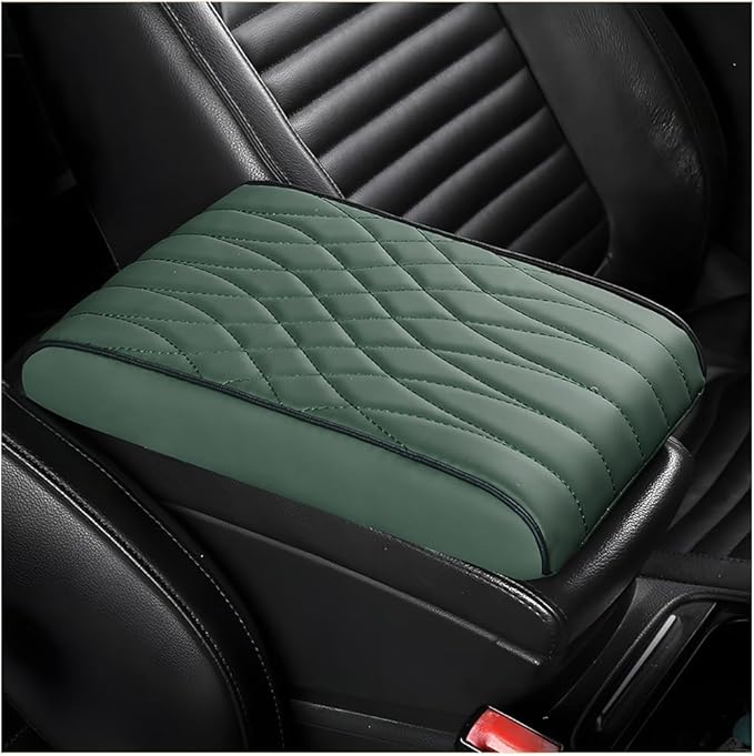 BESULEN Car Center Console Cover, Memory Foam Scratch & Wear Resistant Vehicle Armrest Storage Box Cushion Pad, Auto Interior Middle Console Protector, Universal for Sedan RV Pickup (Green)