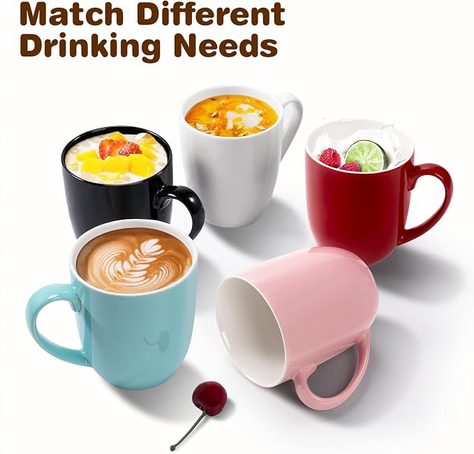 Urbanstrive 16 oz Large Coffee Mug with Handle Tea Cup Novelty Coffee Cup Idea Gift for Men Women Office Work (Orange)