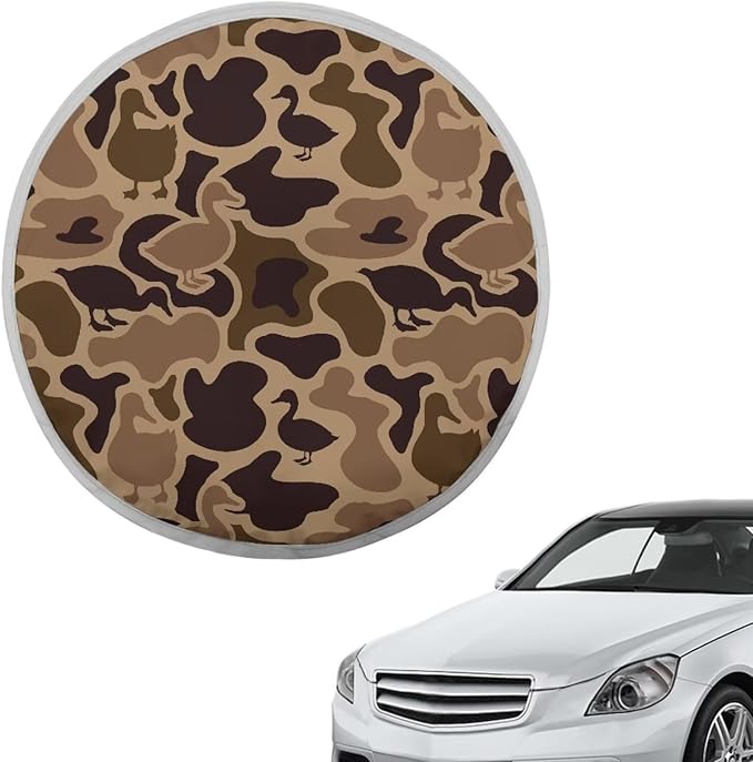 Camo Hunting Steering Wheel Shade Cover for Women Duck Universal Steering Wheel Cover 17 Inch Heat Resistant Car Rudder Sun Block Gift for Birthday