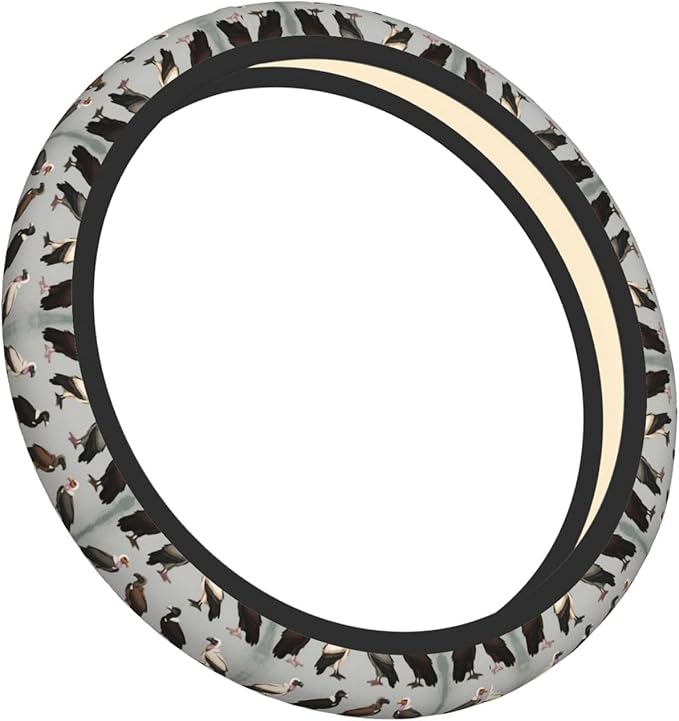 Vultures of The World Vulture Universal Fit Steering Wheel Cover for Car, Truck, and SUV, Durable Steering Wheel Protection
