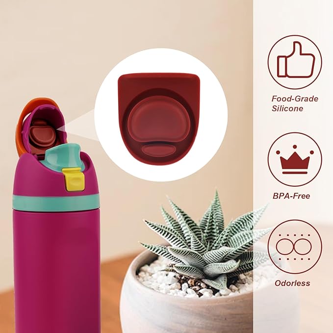 2pcs Water Bottle Top Lid Compatible with Owala FreeSip 24oz 32oz, Sealing Parts Replacement Stopper Silicone Plug Accessories for Owala Free Sip 19/24/32/40oz Seal Gasket Bottle Cap Mouth