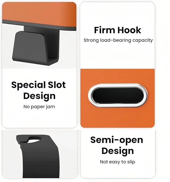 3-in-1 Car Backseat Organizer, 2025 New Multifunctional Car Seat Back Storage Box, Multifunctional Car Back Seat Storage Organizer-Carstorage Bag with 2 Cup Holders, Tissue Box, Hooks (Orange)
