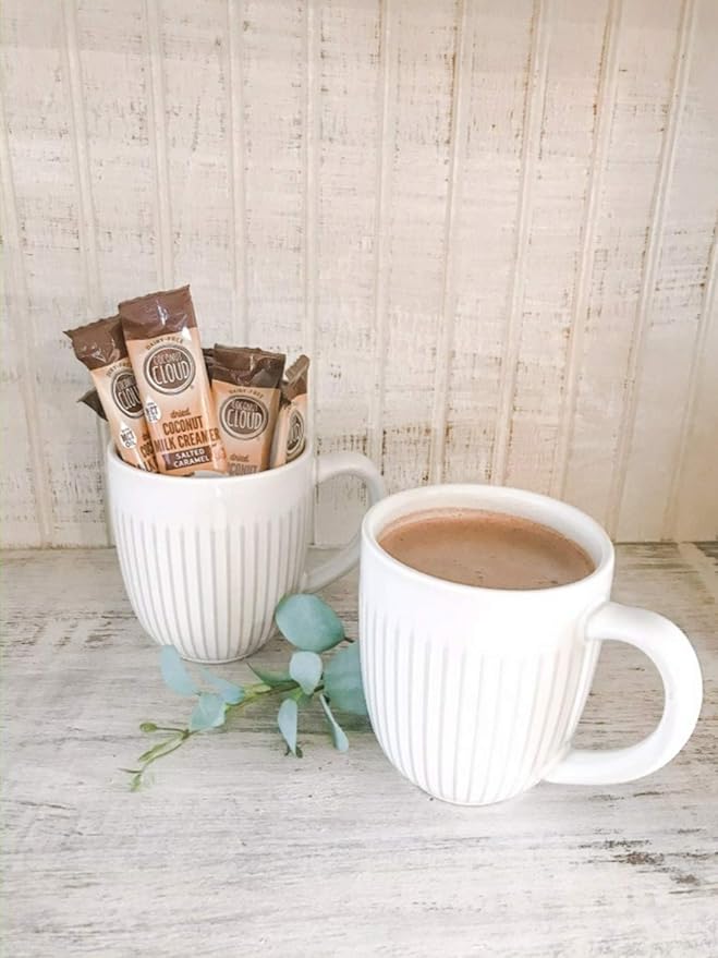 Coconut Cloud: Dairy-Free Coffee Creamer | Minimally Processed, Shelf Stable. Made from Coconut Powdered Milk. | Vegan, Gluten Free, Non-GMO. (Home, Office, Travel), Creamers (Salted Caramel - 20 Sticks)
