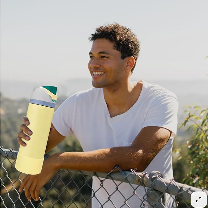2PCS Silicone Water Bottle Boot, Compatible with Owala 24oz 32oz 40oz, Protective Anti-Scratch & Anti-Dent No Noise Sleeve Cover for FreeSip/Twist/Flip Water Bottles (Sunny Daze, 24oz)