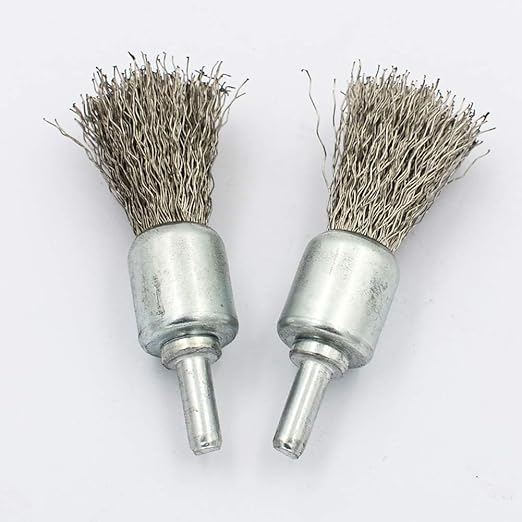 DGOL 5 Packs 3/4 inch Stainless Steel Wire Knot End Brush with 1/4 inch Round Shank for Drill Not for Die Grinder
