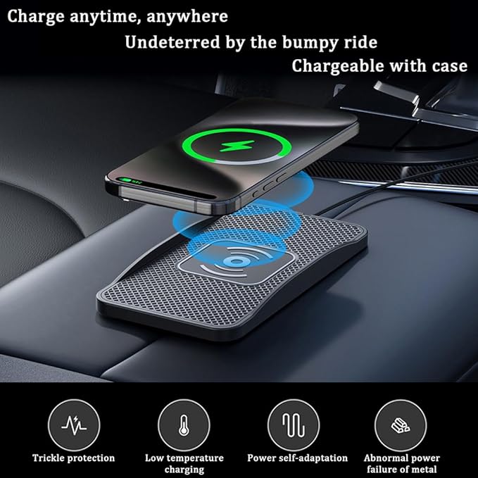 Wireless Car Charger Pad for Jeep Gladiator 2021-2026, Type-C/USB 20W Car Wireless Charger Non-Slip Phone Charging Pad Car Accessories,B 30cm Cable USB Plug