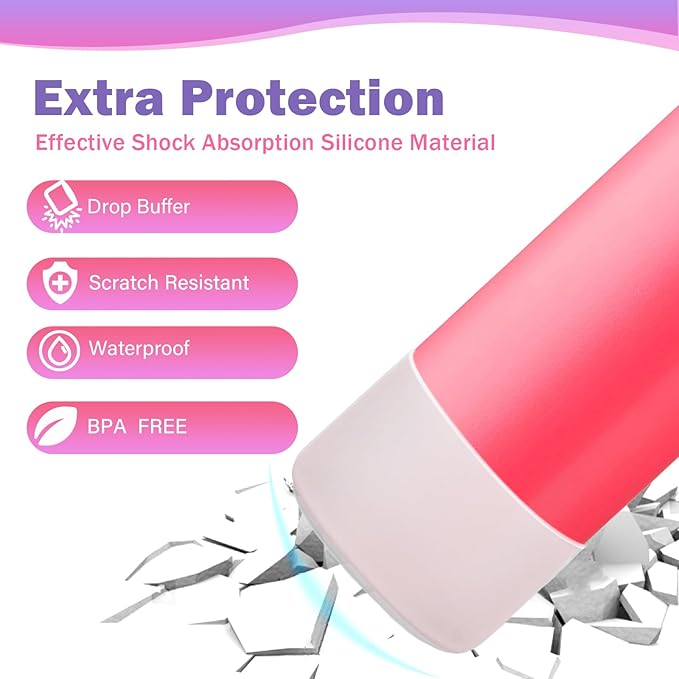 2Pcs Silicone Boot Sleeve for Owala Water Bottle FreeSip Twist and Flip Protective Silicone Bottom Base Bumper for Owala Flask Water Bottle BPA Free, Anti-Slip